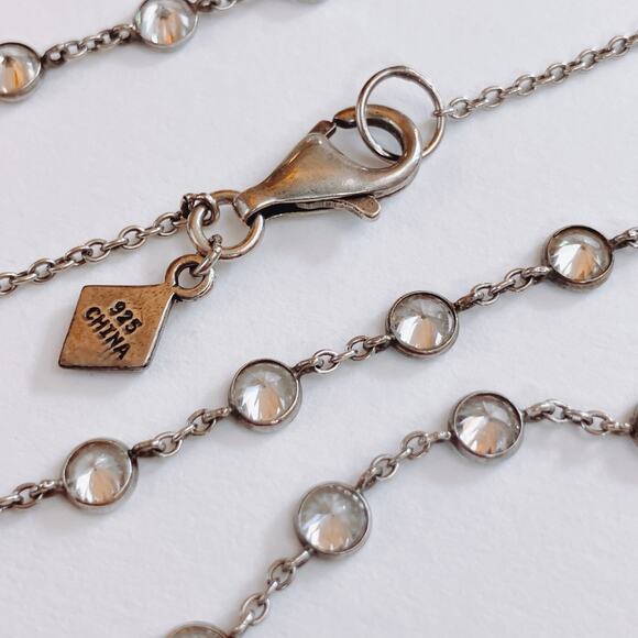 Silpada Retired 925 Sterling Silver CZ Raindrop N1962 Necklace, Chain 22" Dainty - Picture 5 of 11